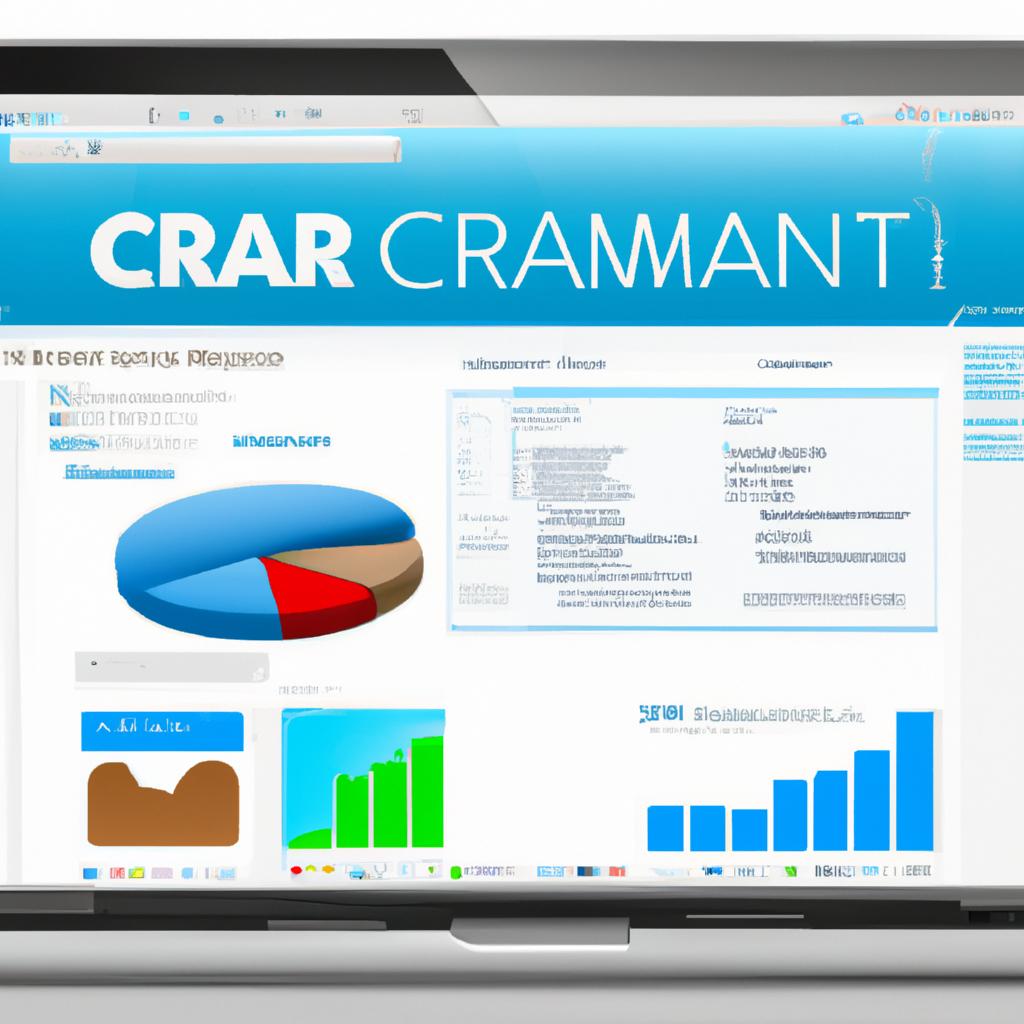 CRM software dashboard displaying real-time sales data and customer information