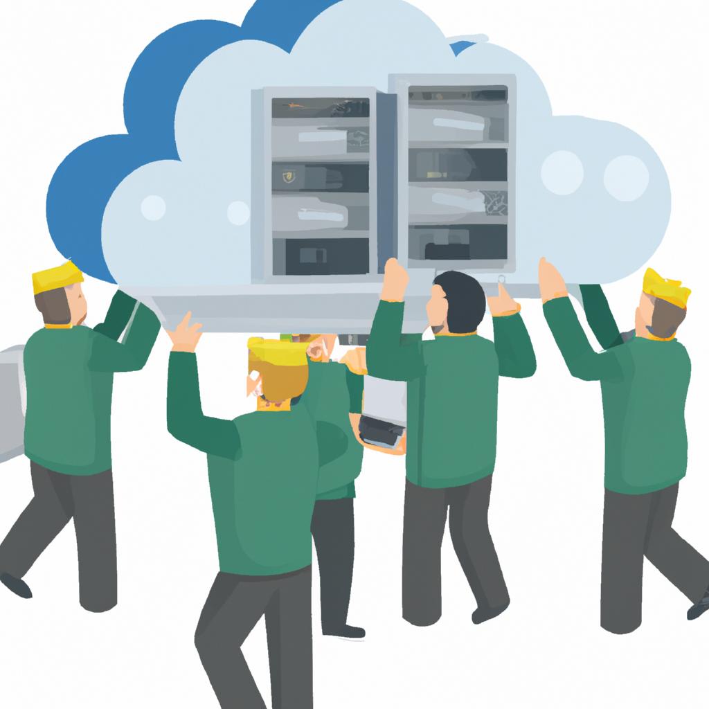 IT professionals work together to migrate servers to the cloud for a more efficient data center.